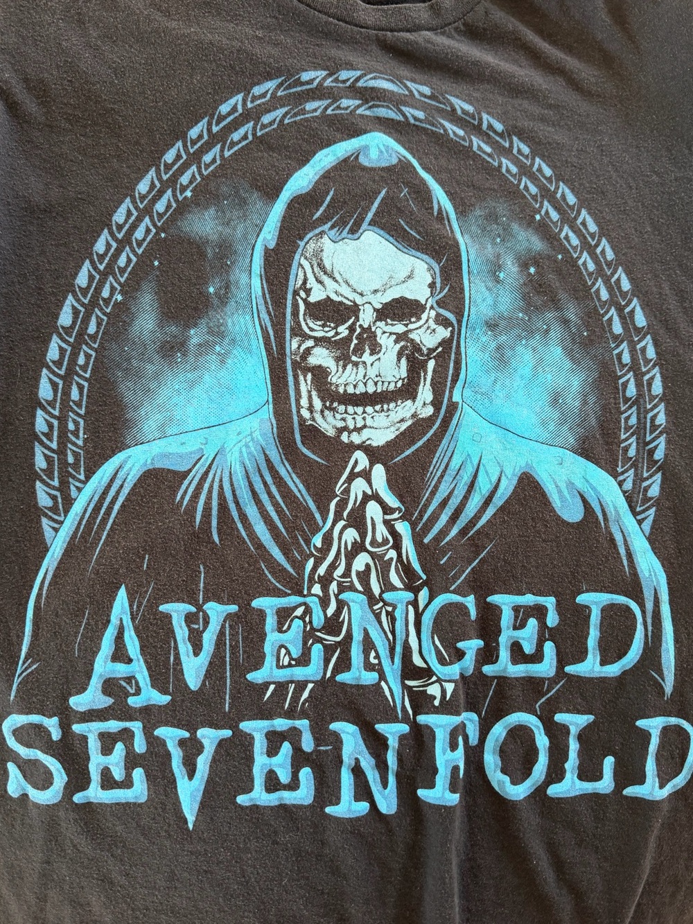 Avenged Sevenfold Black Tee with Blue Graphic